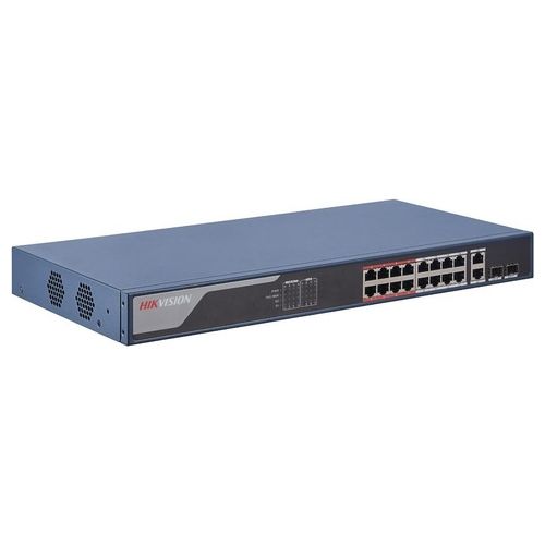 Hikvision Digital Technology DS-3E1318P-EI Switch di Rete Fast Ethernet 10/100 Supporto Power Over Ethernet Poe Blu