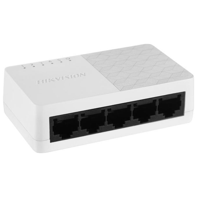 Hikvision DS-3E0505D-O Switch di rete 5 porte Gigabit Ethernet unmanaged nero-bianco