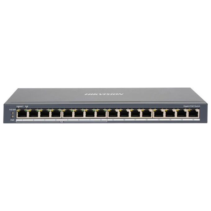 Hikvision Switch di Rete 16 Porte Gigabit PoE DS-3E0516P-O