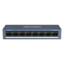 Hikvision, Switch di Rete Non Gestito, 8 Porte Fast Ethernet, DS-3E0108-O, Grigio