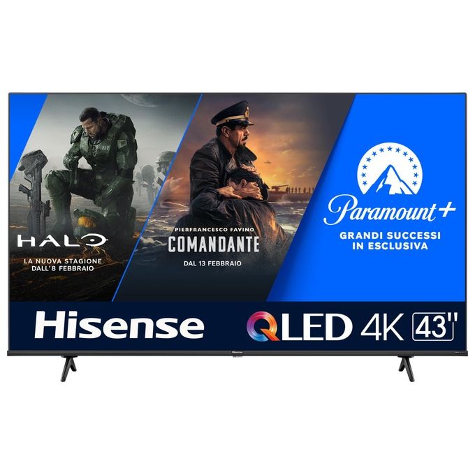 Hisense TV Qled 4k 43E7KQ 43 pollici Smart Tv Vida Wi-Fi Dolby Vision Dolby Atmos 
