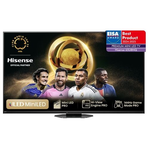 65U8NQ Smart TV 65 Pollici 4K Ultra HD Display ULED Mini LED PRO Sistema Vidaa DVBT2/C/S2 Classe E Wi-Fi colore Grigio