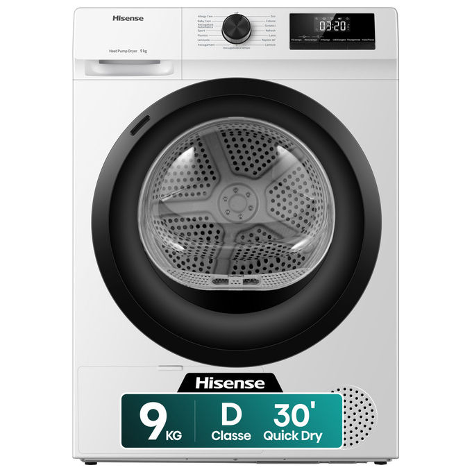 Hisense Asciugatrice a Pompa di Calore 9 kg Bianca Modello DHQE900UWDC