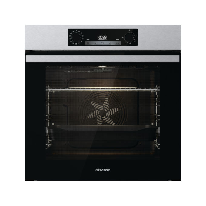 Image of Hisense BI64223PX - Forno da incasso elettrico multifunzione, 77 L, Classe A+, pirolitico, 13 funzioni di cottura, 3 programmi con vapore, Acciaio inox