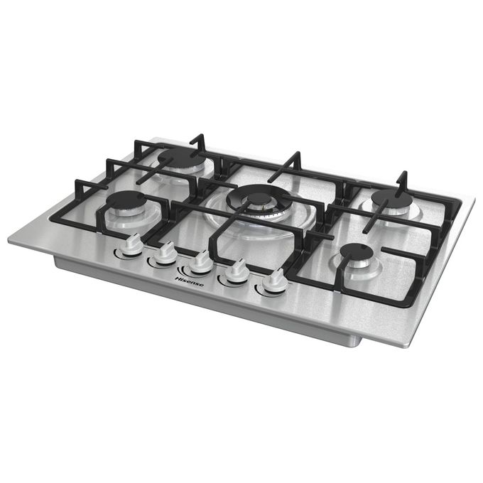 Image of Hisense GM773XF Piano Cottura a Gas 5 Zone 70 cm Bruciatore WOK Inox