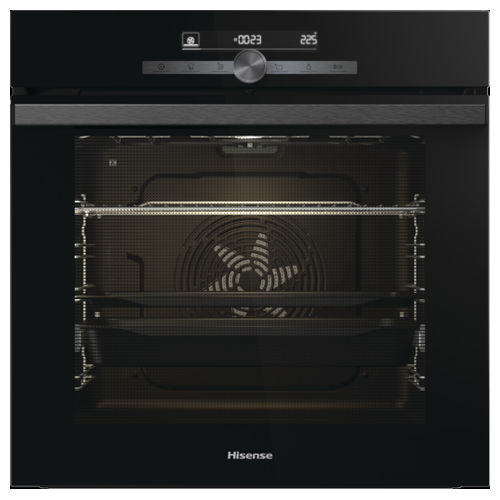 BSA65333PG Steam Add Plus - Forno da incasso elettrico multifunzione con vapore, 77 L, Classe A+, 22 programmi automatici, funzione Steam Add Plus, pulizia pirolitica, Nero