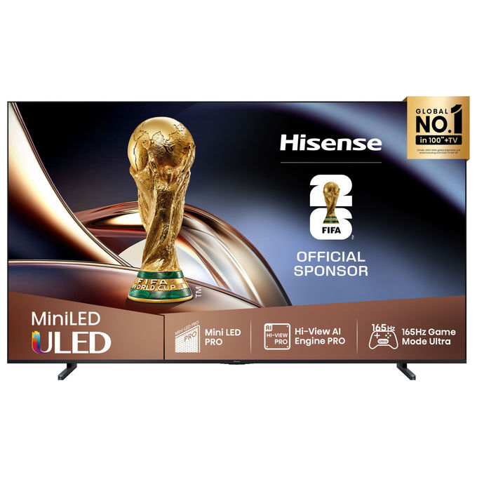 Hisense TV 4K Ultra HD 100U8Q Smart TV Wi-Fi Mini LED ULED 100 Pollici Nero Grigio