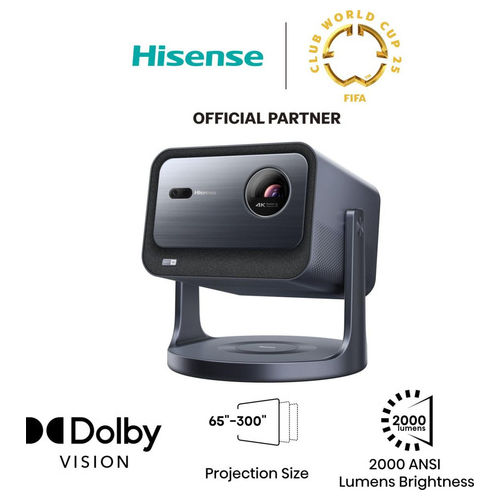Hisense, Videoproiettore Smart 4K UHD, 2000 ANSI Lumen, Grigio
