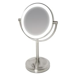 Beauty Spa Specchio Cosmetico Illuminato con Luci LED Specchio Double Face Rotante con Regolatore della Luce  Ingrandimento da 1X e 7X 