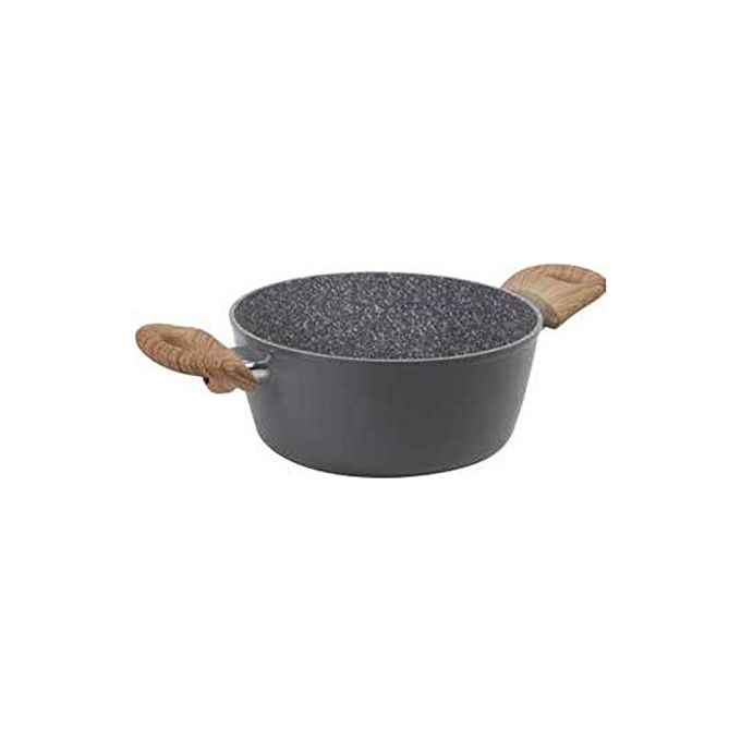 Pentola Casseruola Atlantic A 2 Manici Alluminio Forgiato Grigio, Legno L35xP20,7xA8,5 cm