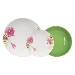 Servizio Piatti per 6 persone Printemps 18 pezzi  in Stoneware verde