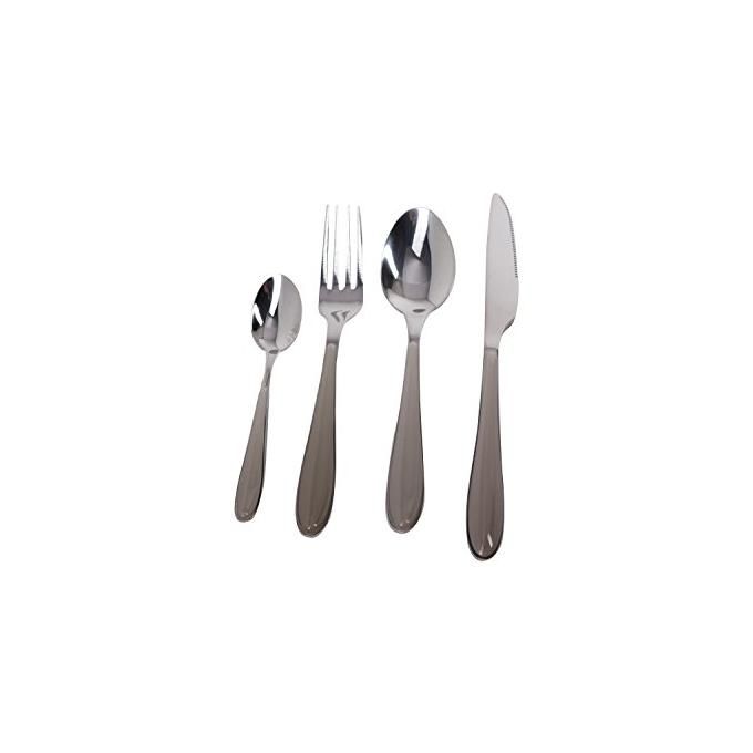 Set Posate per 6 persone Panarea composto da 24 posate: 6 cucchiai, 6  forchette, 6 coltelli, 6 cucchiaini Acciaio Grigio