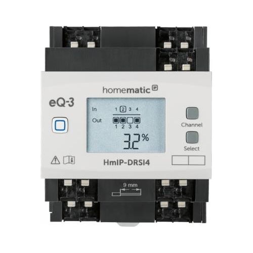 Homematic IP HMIP-DRSI4 Attuatore Commutatore Radio per Montaggio su Guida HmIP-DRSI4 4 Prese