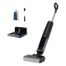 HW300 011 Turbo Clean – Lavapavimenti elettrico, serbatoio doppio per acqua pulita/sporca, funzione detergente, pulizia pavimenti multi-superficie, sistema a rullo rotante, colore Bianco/Grigio