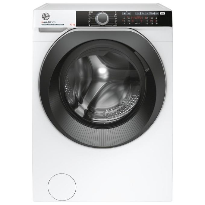 Image of Hoover H-WASH 500 HWE410AMBS Lavatrice a carica frontale 10Kg classe A 1400 giri motore Inverter 9 cicli care funzione vapore controllo remoto bianco 60x59x85