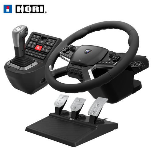 HPC-044E Volante con Pedali e Joystick USB Force Feedback Nero Compatibile PC