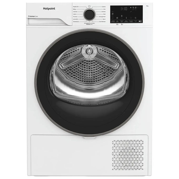Hotpoint Ariston HPT 93D BS IT – Asciugatrice a pompa di calore, 9 kg, Classe A++, Funzioni GentleCare e Anti-Allergy, Bianco