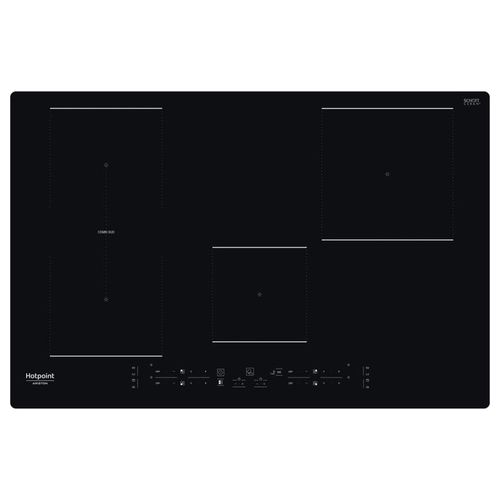 HB 0577B NE - Piano cottura induzione, 77 cm, 4 zone, funzione Combi Duo, Active Cook, controlli touch, Nero