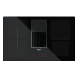 HVH92BK Piano Cottura a induzione in vero ceramica con cappa integrata Classe A 4 zone di cottura nero 83 cm