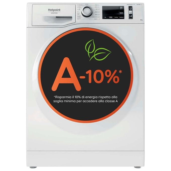 Hotpoint NR 748G WS A IT Lavatrice Carica Frontale 8 Kg 1400 rpm Classe A Steam Hygiene Motore Inverter (85x59,5x60,5 cm) colore Bianco