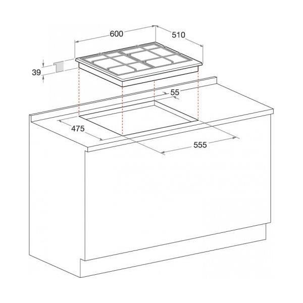 Hotpoint Ariston PCN 642 HA BK Piano Cottura a Gas 4 Zone | Yeppon