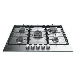 PPH 75P D/IX Piano Cottura a Gas 5 Zone 1 Doppia Corona Griglie smaltate intercambiabile 75 cm Inox