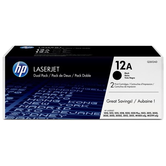 Hp 12A Black Dual Pack LaserJet Toner