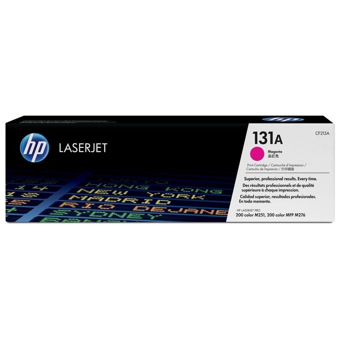 Image of HP 131A CF213A, Cartuccia Toner Originale, 1.600 Pagine, per Stampanti Laserjet serie Pro M251 e M276 MFP, Magenta