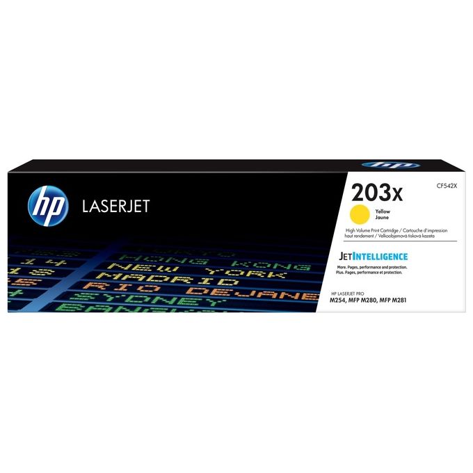 HP CF542X 203X Toner Originale Alta Capacita' 2500 Pagine per Color LaserJet Pro M254 MFP M280 MFP M281 colore Giallo
