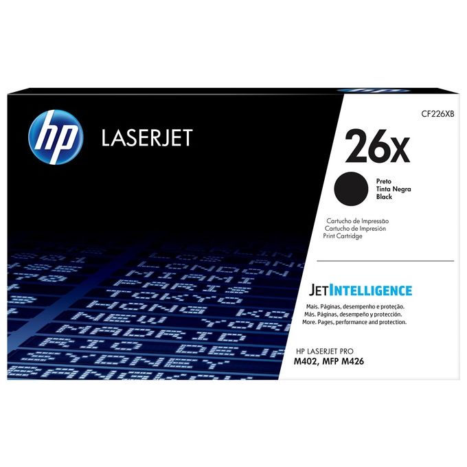 HP CF226X 26X Cartuccia Toner Originale LaserJet Pro M402 M426 Alta Capacita' 9000 Pagine colore Nero