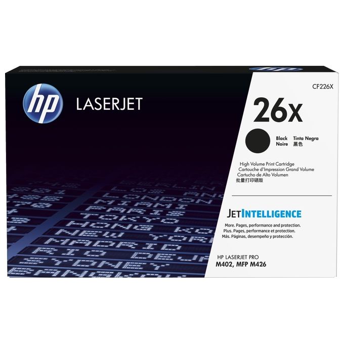 Image of HP 26X Alta resa nero originale LaserJet toner ( CF226X ) per LaserJet Pro M402d, M402dn, M402dw, M402n, MFP M426dw, MFP M426fdn, MFP M426fdw