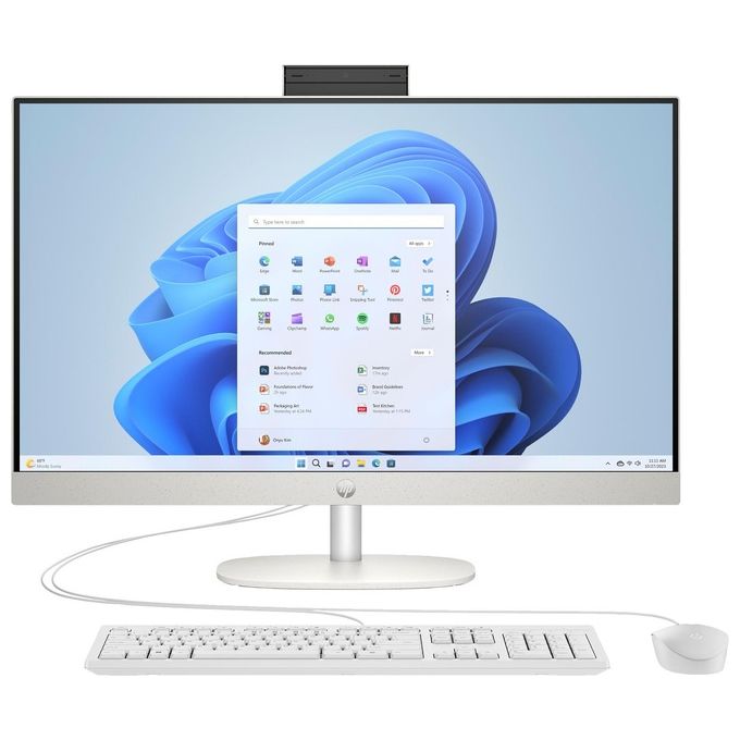 Image of HP 27-cr0024nl Intel Core i5 i5-1335U 686 cm 27 pollici 1920 x 1080 Pixel 8 GB DDR4-SDRAM 512 GB SSD PC All-in-one Windows 11 Home Wi-Fi 6 (802.11ax) Bianco
