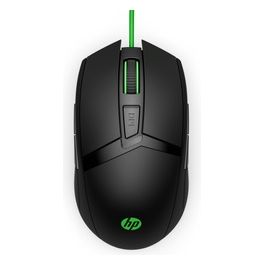 HP 300 Mouse Usb Ottico 5000 Dpi Ambidestro Nero/Verde