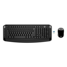 HP 300 Tastiera e Mouse Wireless 1600 Dpi 10 Tasti di Scelta Rapida Tecnologia Advanced Encryption Standard Nero