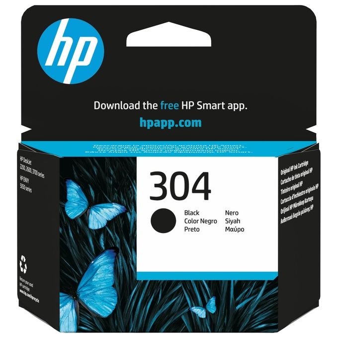 HP N9K06AE 304 Cartuccia originale Inkjet resa standard 120 pagine inchiostro pigmento per DeskJet 3720 3730 ENVY 5020 5030 colore Nero