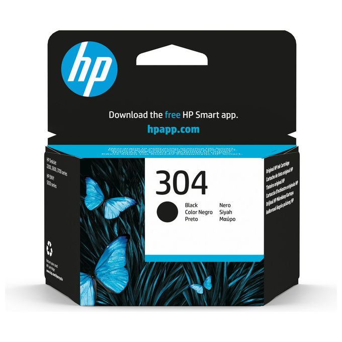 HP 304, Cartuccia Inchiostro Nero, Originale, Resa Standard, Per DeskJet ENVY