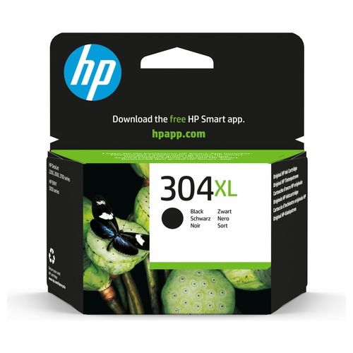 304XL N9K08AE Cartuccia Originale ad Alta Capacità, da 300 pagine, per Stampanti a Getto di Inchiostro DeskJet Serie 2600/3700 e Envy serie 5010, 5020 e 5030, Nero