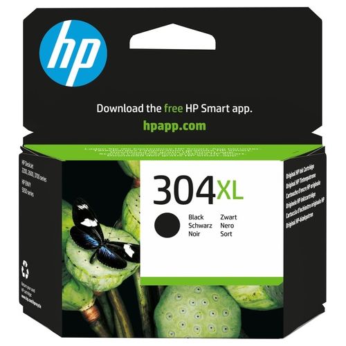 304XL N9K08AE Cartuccia Originale ad Alta Capacità, da 300 pagine, per Stampanti a Getto di Inchiostro DeskJet Serie 2600/3700 e Envy serie 5010, 5020 e 5030, Nero