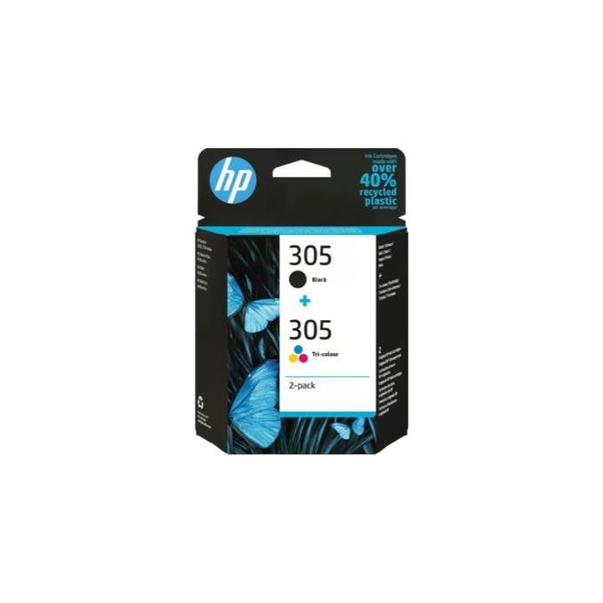 Image of HP 305 2-Pack Tri-color-nero Original Ink Cartridge Cartuccia d'Inchiostro 2 Pezzi Originale Resa Standard Nero Ciano-Magenta-Giallo