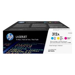 HP 312A Tri-Pack Confezione da 3 giallo, cyan, magenta originale LaserJet cartuccia toner ( CF440AM ) per Color LaserJet Pro MFP M476dn, MFP M476dw, MFP M476nw