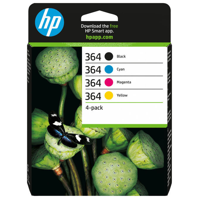 HP N9J73AE#301 Cartucce Inchiostro 364 Nero Ciano Magenta Giallo 4 Pezzi