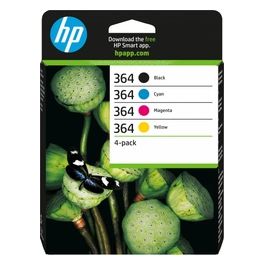 364 Confezione da 4 nero, giallo, cyan, magenta originale cartuccia dinchiostro per Deskjet 35XX, Photosmart 55XX B111, 6520, 65XX B211, 7510 C311, Plus B210, Wireless B110