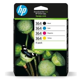 364 Confezione da 4 nero, giallo, cyan, magenta originale cartuccia dinchiostro per Deskjet 35XX, Photosmart 55XX B111, 6520, 65XX B211, 7510 C311, Plus B210, Wireless B110