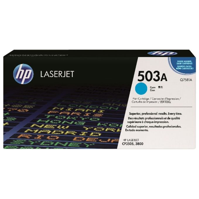 Image of HP 503A Cyan originale LaserJet toner ( Q7581A ) Contract per Color LaserJet 3800, 3800dn, 3800dtn, 3800n, CP3505, CP3505dn, CP3505n, CP3505x