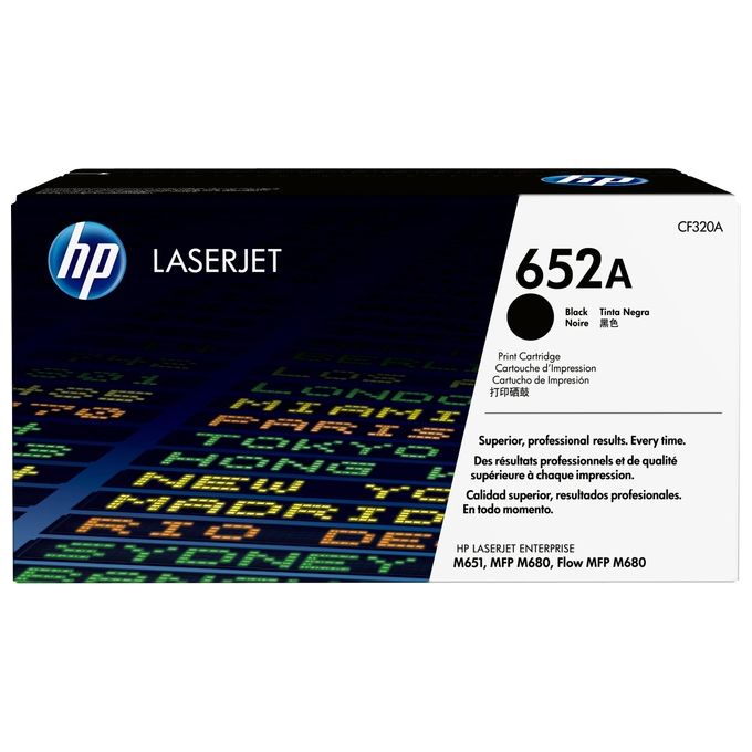 HP 652A Nero originale LaserJet cartuccia toner ( CF320A ) per Color LaserJet Enterprise Flow M680z, M651dn, M651n, M651xh, M680dn, M680f