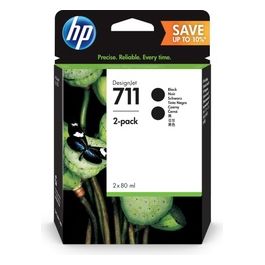 711 Confezione da 2 cartucce di inchiostro nero DesignJet 80 ml
