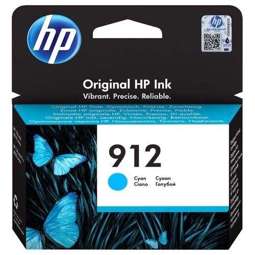 HP 912 3YL77AE Cartuccia Originale Standard 315 Pagine, Compatibile con Stampanti a Getto di Inchiostro OfficeJet Pro Serie 8010 e 8020 Ciano