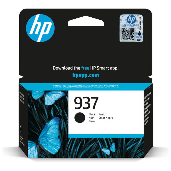 Image of HP 937 Cartuccia Inchiostro Originale Nero Resa Standard per OfficeJet Pro Stampante