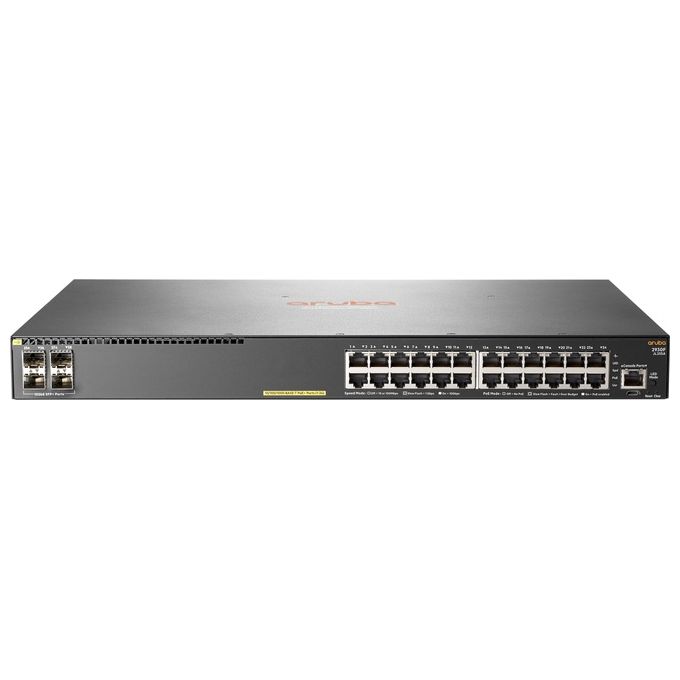 HP Aruba 2930F 24G PoE+ 4SFP+ Switch L3 gestito 24 x 10/100/1000 (PoE+) + 4 x 1 Gigabit / 10 Gigabit SFP+ (uplink) montabile su rack PoE+