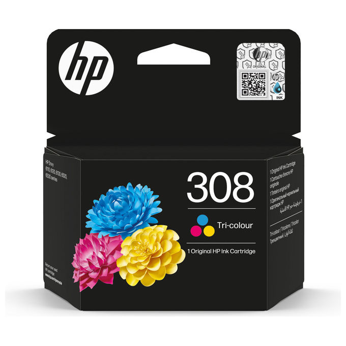 Image of HP Cartuccia 308 Originale Tricromia Resa Standard per Stampanti Envy Inchiostro Colore